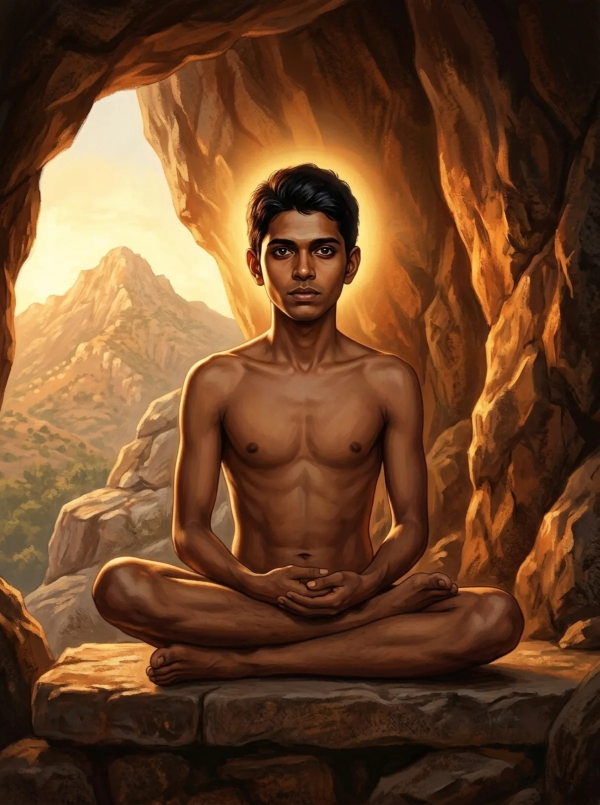 El joven asceta · la cueva de Virupaksha